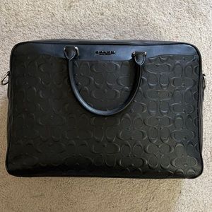 Leather embossed Coach briefcase